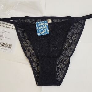 😍New with tags free people black tameeka High waist undie size small